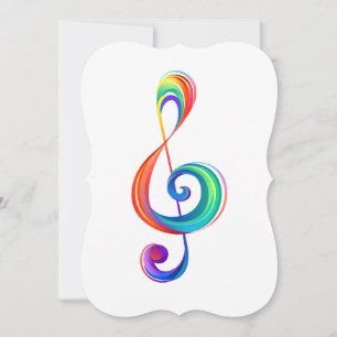 Layered rainbow treble clef