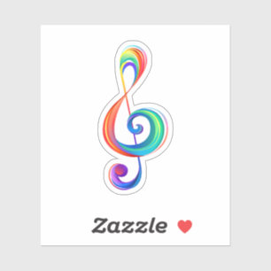 Layered rainbow treble clef