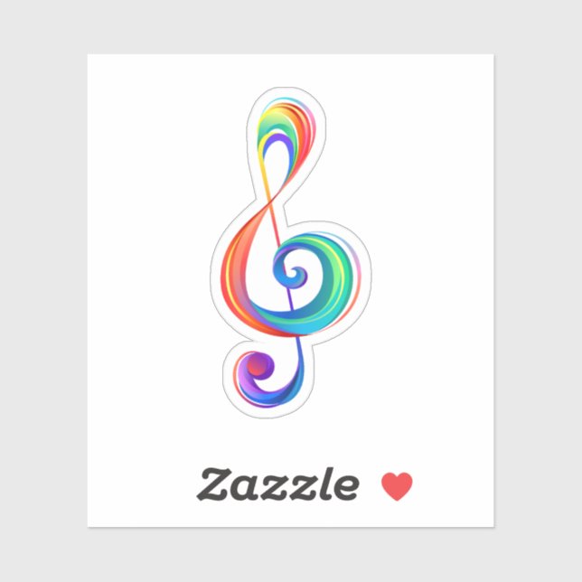 Layered rainbow treble clef (Sheet)