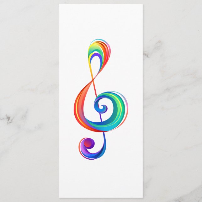 Layered rainbow treble clef advice card (Front)
