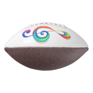 Layered rainbow treble clef american football