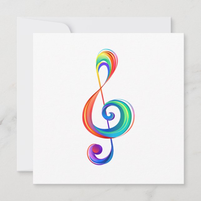 Layered rainbow treble clef announcement (Front)