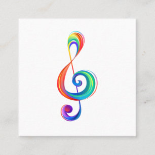 Layered rainbow treble clef appointment card