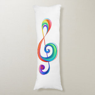 Layered rainbow treble clef body cushion