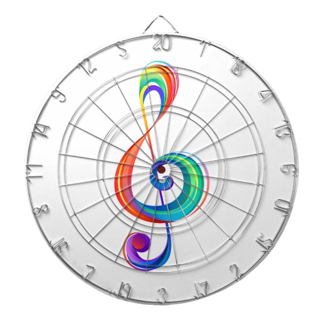 Layered rainbow treble clef dartboard (Front)