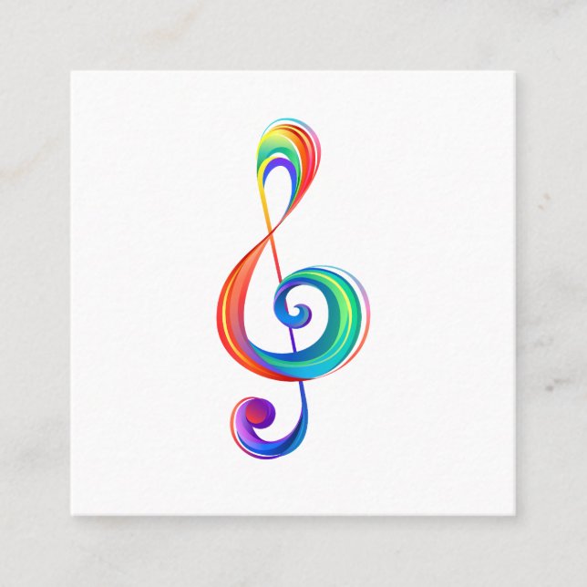 Layered rainbow treble clef discount card (Front)