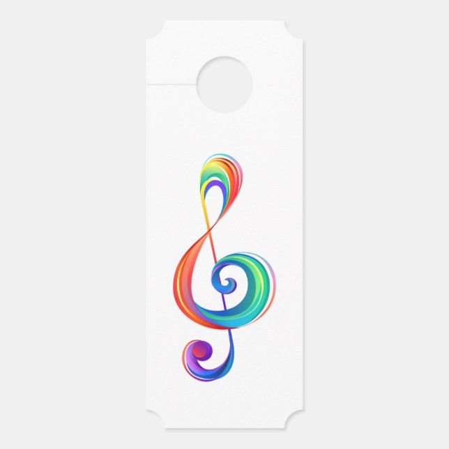 Layered rainbow treble clef door hanger (Front)