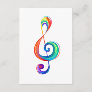 Layered rainbow treble clef enclosure card