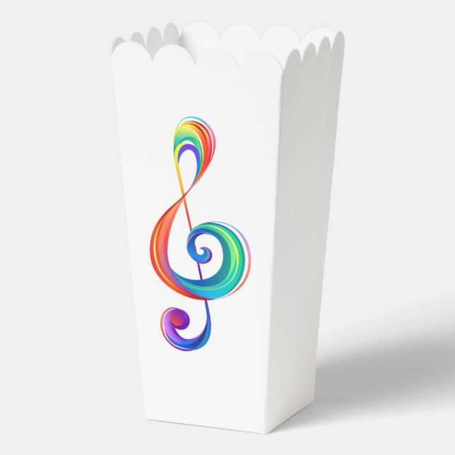 Layered rainbow treble clef favour box (Back)