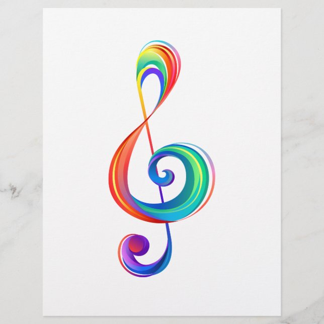 Layered rainbow treble clef flyer (Front)