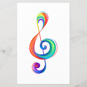 Layered rainbow treble clef flyer