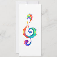 Layered rainbow treble clef
