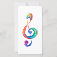 Layered rainbow treble clef