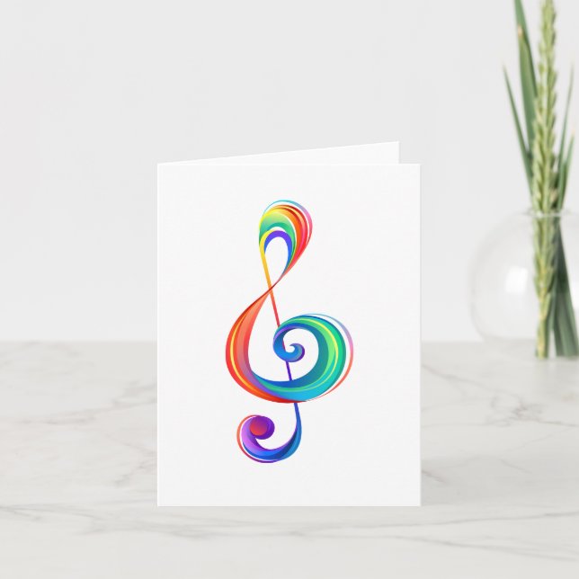 Layered rainbow treble clef invitation (Front)