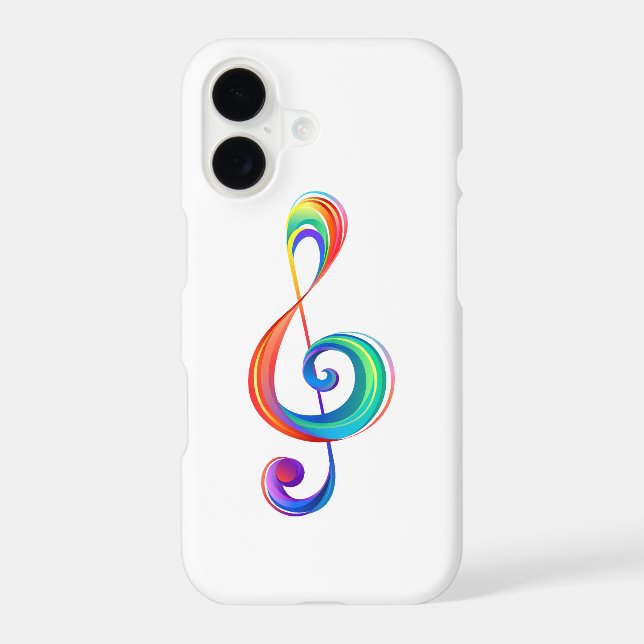 Layered rainbow treble clef iPhone case (Back)