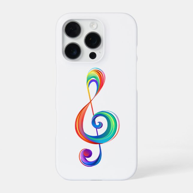 Layered rainbow treble clef iPhone case (Back)