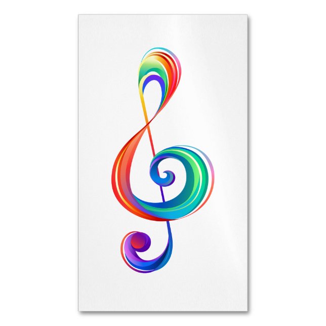 Layered rainbow treble clef 	Magnetic business card (Front Vertical)