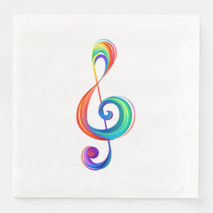 Layered rainbow treble clef napkin