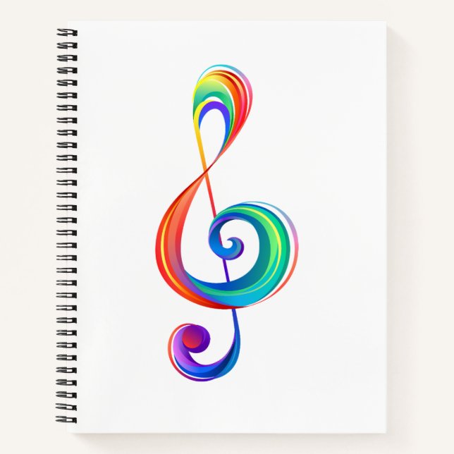 Layered rainbow treble clef notebook (Front)