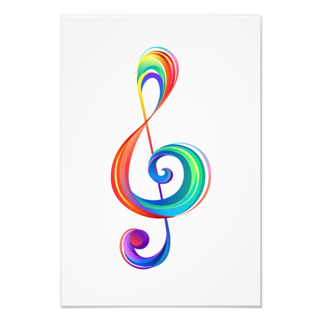 Layered rainbow treble clef photo print (Front)