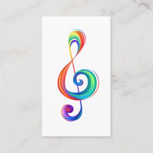 Layered rainbow treble clef place card