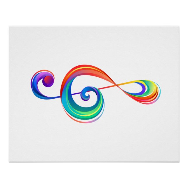Layered rainbow treble clef poster (Front)