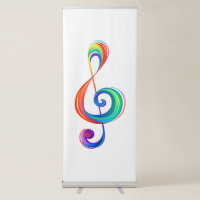Layered rainbow treble clef