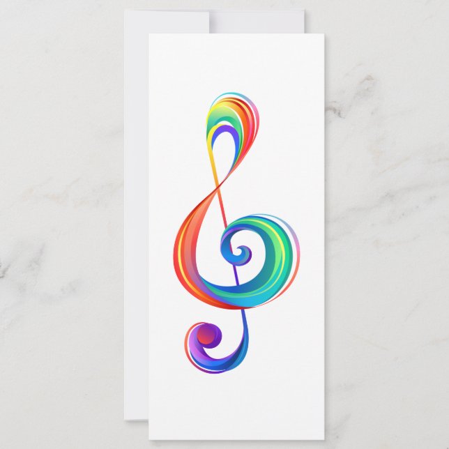 Layered rainbow treble clef save the date (Front)