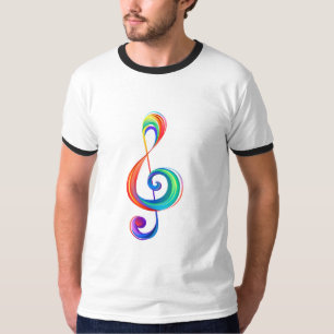 Layered rainbow treble clef T-Shirt