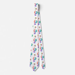 Layered rainbow treble clef tie