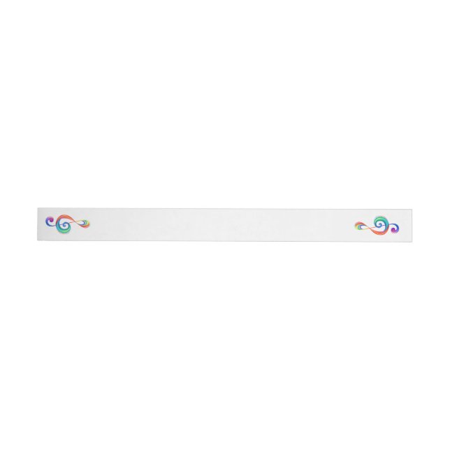 Layered rainbow treble clef wrap around label (Individual)