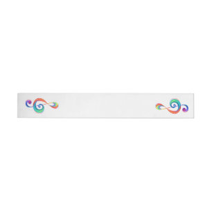 Layered rainbow treble clef wraparound address label