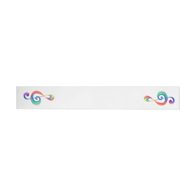 Layered rainbow treble clef wraparound address label (Individual)