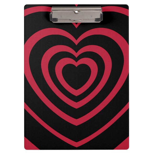 Layered Red & Black Heart Aesthetic Clipboard (Front)
