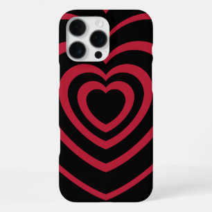 Layered Red & Black Heart Aesthetic iPhone 16 Pro Max Case
