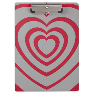Layered Red & Grey Heart Aesthetic Clipboard