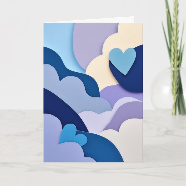 Layered Sky Hearts Card (Front)