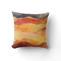 Layered Sunset Watercolor Pillow