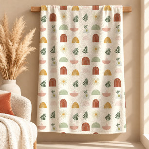 Layered Terracotta Mustard Boho Blanket Decor Art
