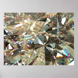 Layered texture triangular diamond or crystal shap poster