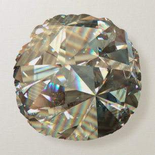 Layered texture triangular diamond or crystal shap round cushion
