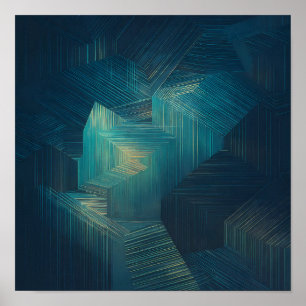 Layered Translucent Grid Wallpaper - High Tech Poster