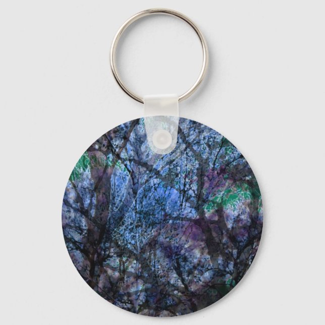 Layered Trees at Twilight Key Ring (Front)