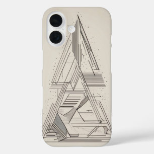 Layered Triangles Line Art iPhone 16 Case