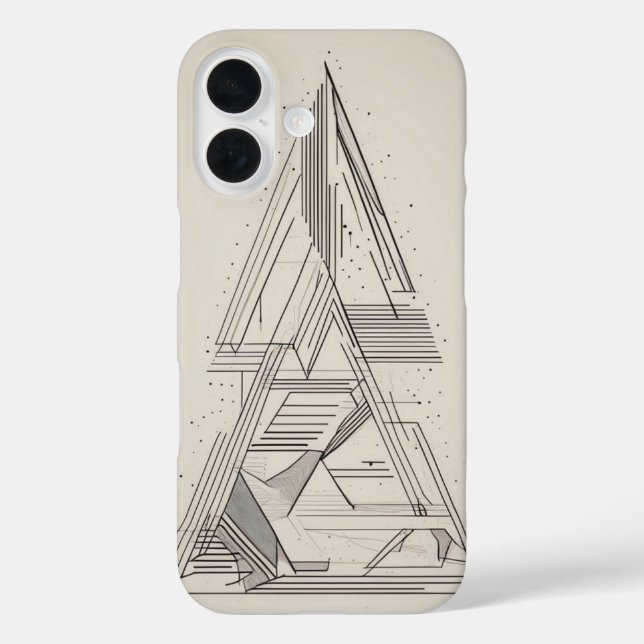 Layered Triangles Line Art Case-Mate iPhone Case (Back)