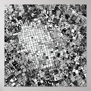 Layered Urban Texture: Street Art Mosaic Poster