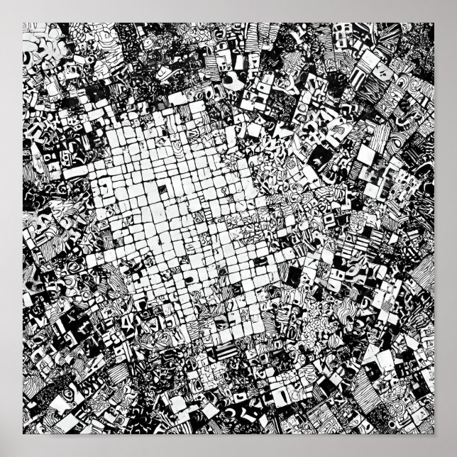 Layered Urban Texture: Street Art Mosaic Poster (Front)