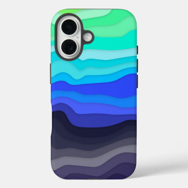 Layered Waves iPhone Case | Dark Galaxy (Back)