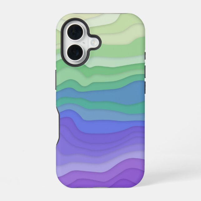 Layered Waves iPhone Case | Matcha Lavender (Back)