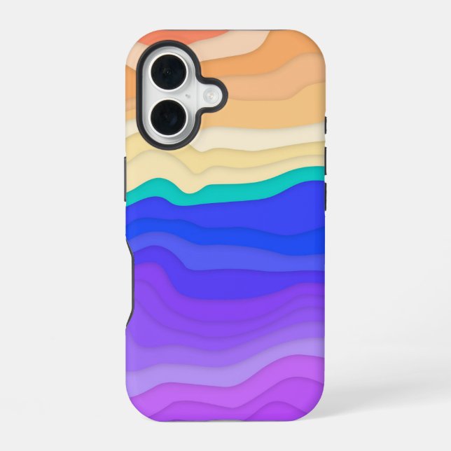 Layered Waves iPhone Case | Sunset Sorbet (Back)